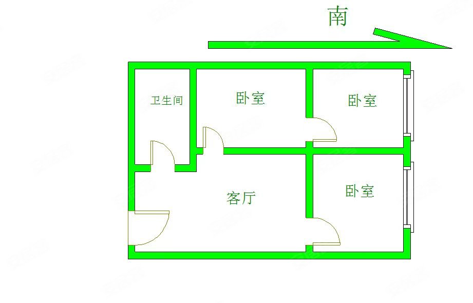 明园星都(商住楼)3室1厅1卫94.13㎡南88万