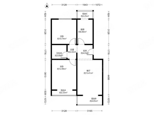 三山新新家园2室1厅1卫74㎡南北330万