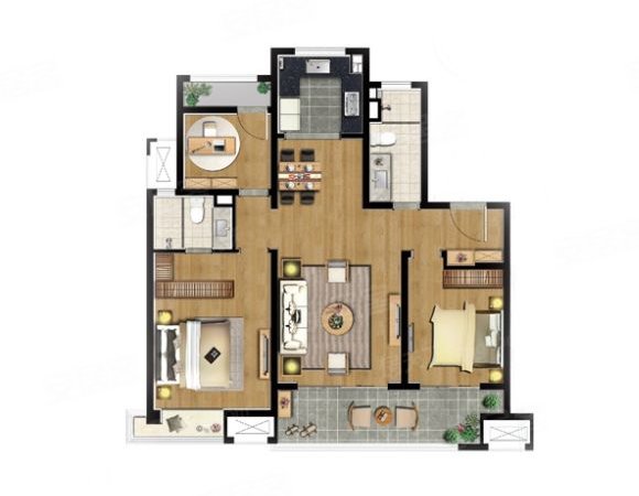 昆山周市镇周市镇万科公园大道(昆山)万悦花园三房两卫精装修出租随时