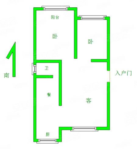 新天地小区2室2厅1卫93㎡南北62万