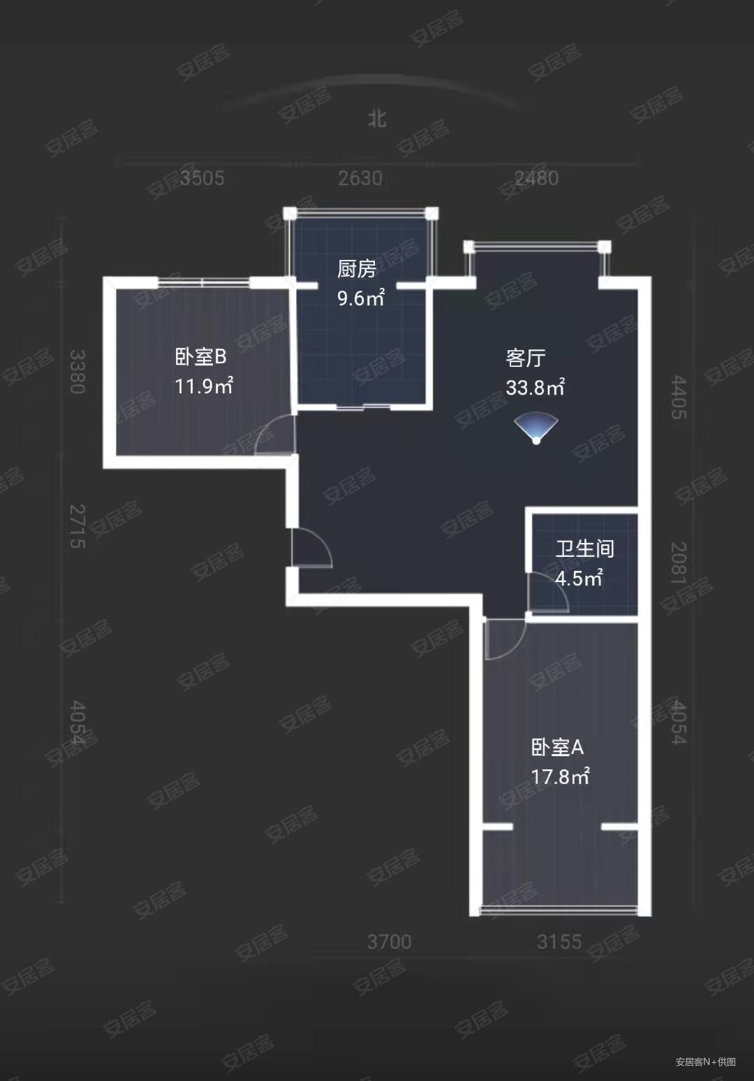 五龙花园(北区)2室1厅1卫94.4㎡南80万