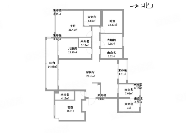 碧桂园玖著5室2厅3卫239.6㎡南北288万