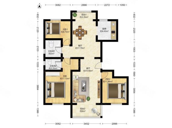 诚售南北通透全明户型3居双明卫一梯两户采光好无遮挡不临街