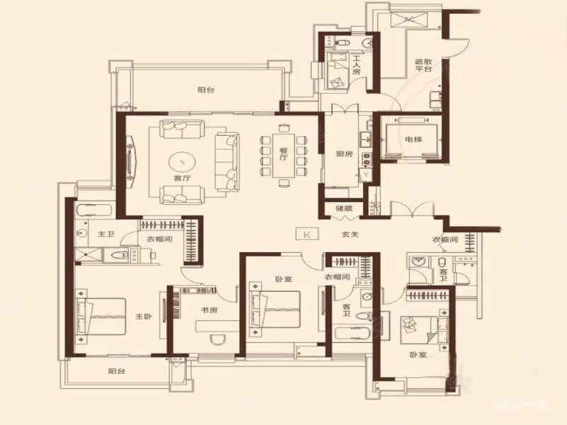 保利天禧(c区)4室2厅4卫287.63㎡南北998万