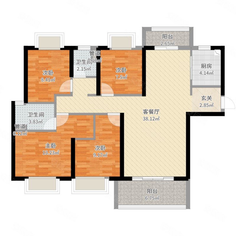 大平层豪宅 阳台看黄旗山景观,富盈东方华府二手房,1280万,6室3厅,5卫
