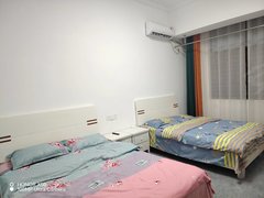 防城港港口桃花湾广场希岸酒店大标间，两张1.5米床，有床品厨具，拎包入住出租房源真实图片