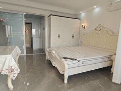 射阳射阳城南太阳城出租幸福一号公馆单身公寓1室1厅一卫，精装修设施齐全，出租房源真实图片