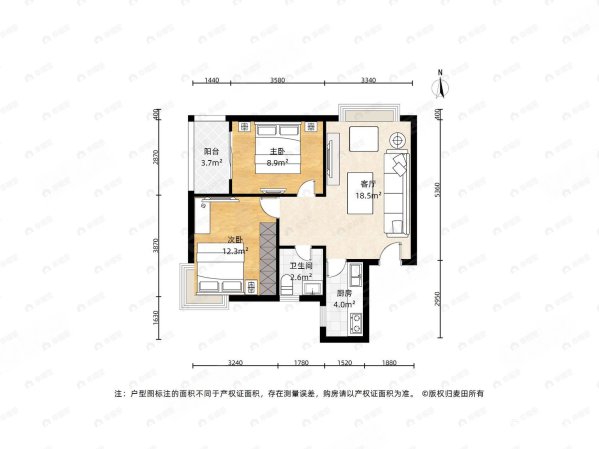 观风亭新苑二区2室1厅0卫77㎡西南335万