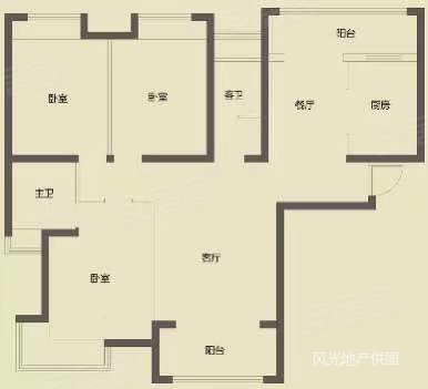 西域名都3室2厅1卫93㎡南北53.8万