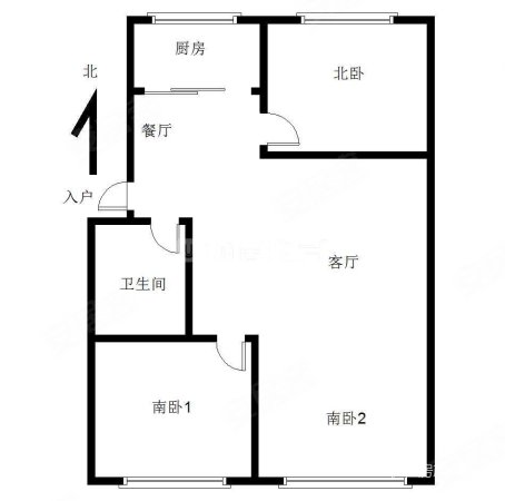 民族小区3室2厅1卫114.77㎡南北66万