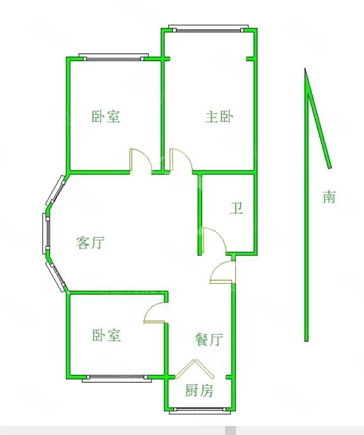 天河尚城3室2厅1卫90㎡南北69.8万