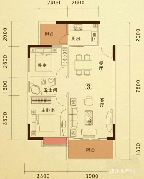 瑞和家园2室2厅2卫83.63㎡南89万