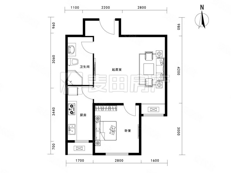 保利西山林语1室1厅1卫48.88㎡南330万