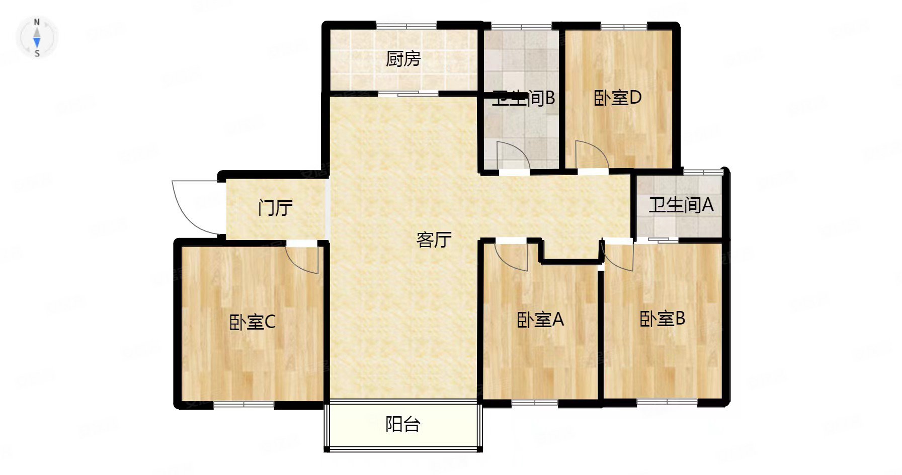 苍梧新华苑4室2厅2卫166.67㎡南北230万