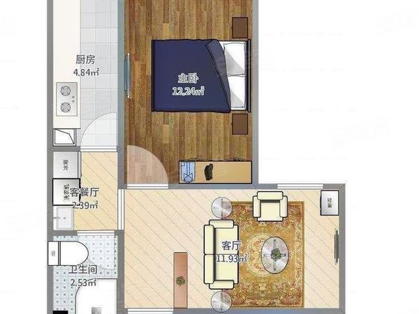 瑞平家园一室一厅香江北岸对面14号线善各庄15号线马泉营地铁