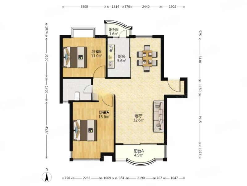 翰城国际 交通便捷 南北通透 购物方便 带电梯 刚需两居