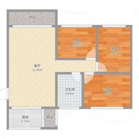 恒大城(A区)3室2厅1卫117㎡南北135万