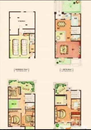 唐宁郡(别墅)4室2厅3卫187㎡南北380万