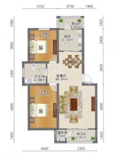 急售保利花园三期两室南北标户