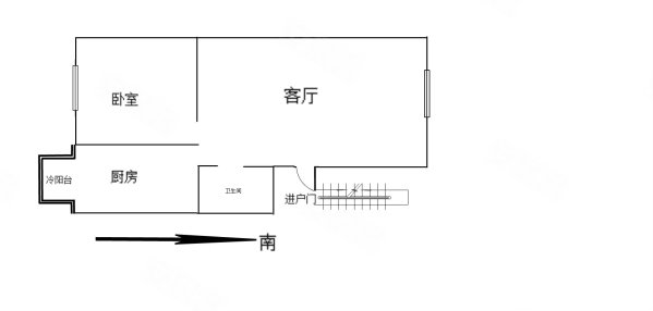 山水嘉苑1室1厅1卫50㎡南北9万