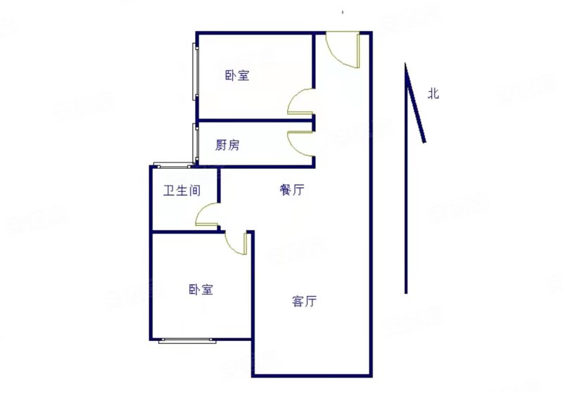 南王家上流(旺世华府)2室1厅1卫88.61㎡南北123万