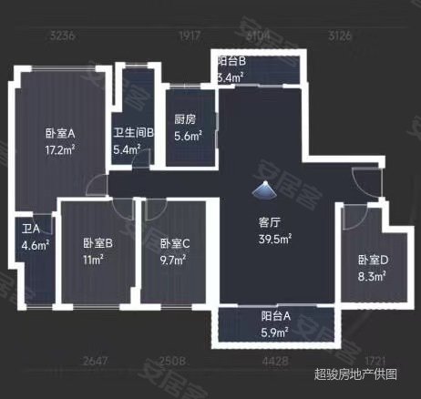 碧桂园珑悦4室2厅2卫126.26㎡南北145万