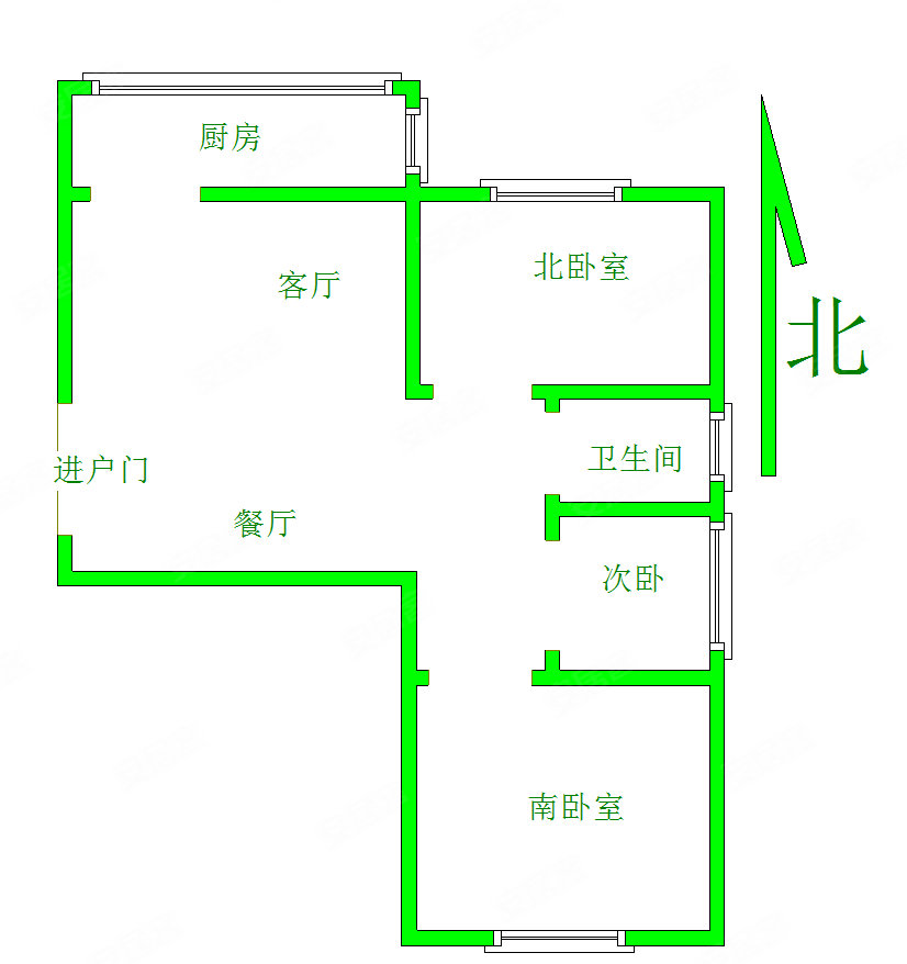 惠缘佳居3室2厅1卫80㎡南北43.8万