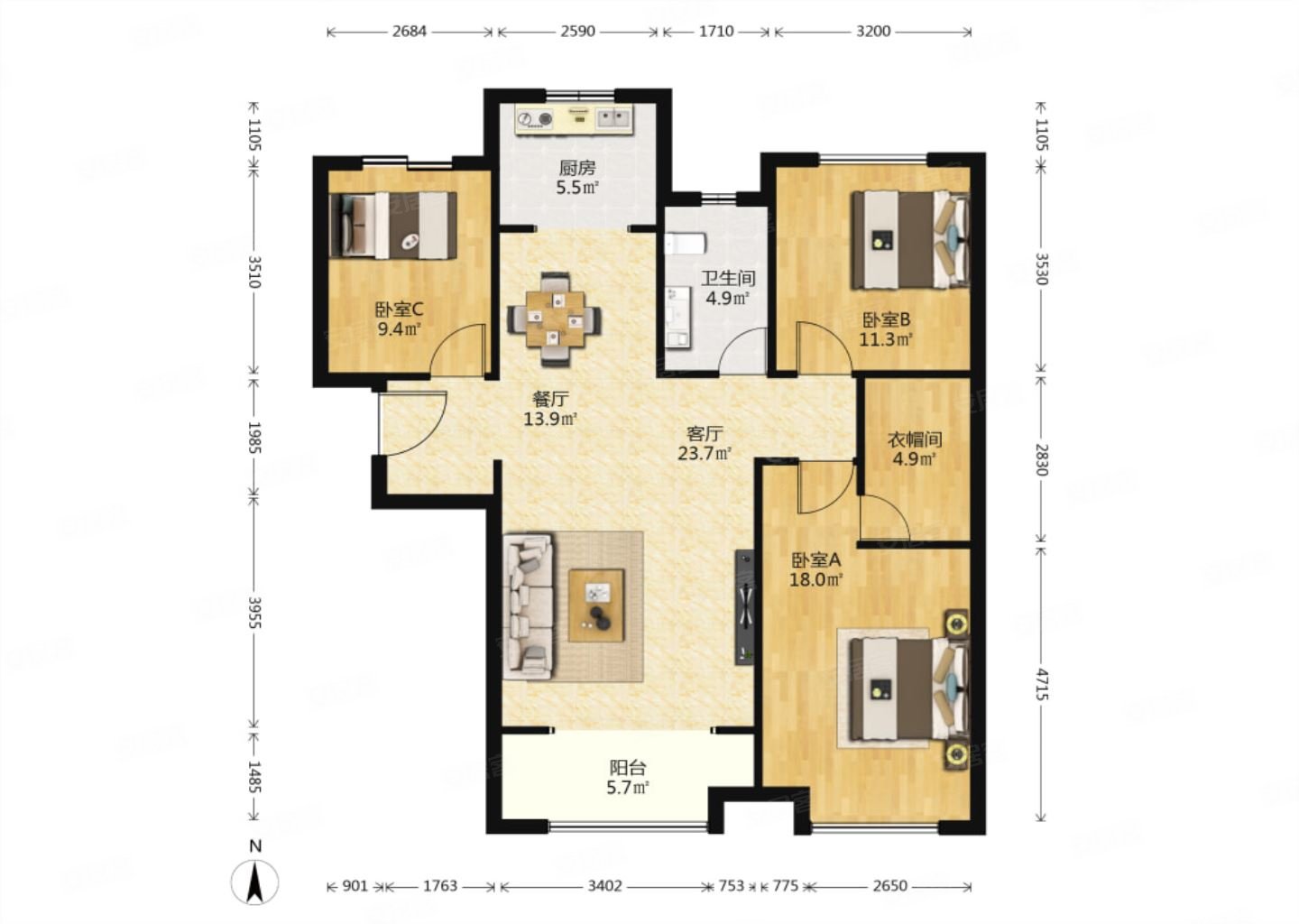 想象国际紧邻公园地铁口精装修家具家电可谈随时看房