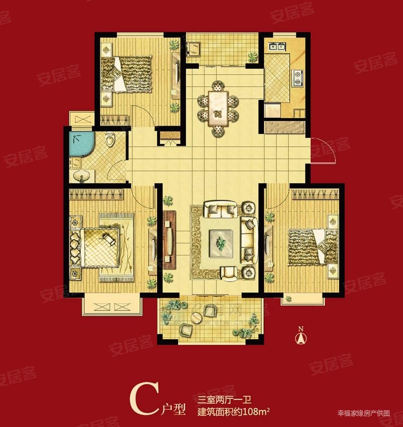 御景名城二手房,89万,3室2厅,1卫,95平米-绵阳安居客