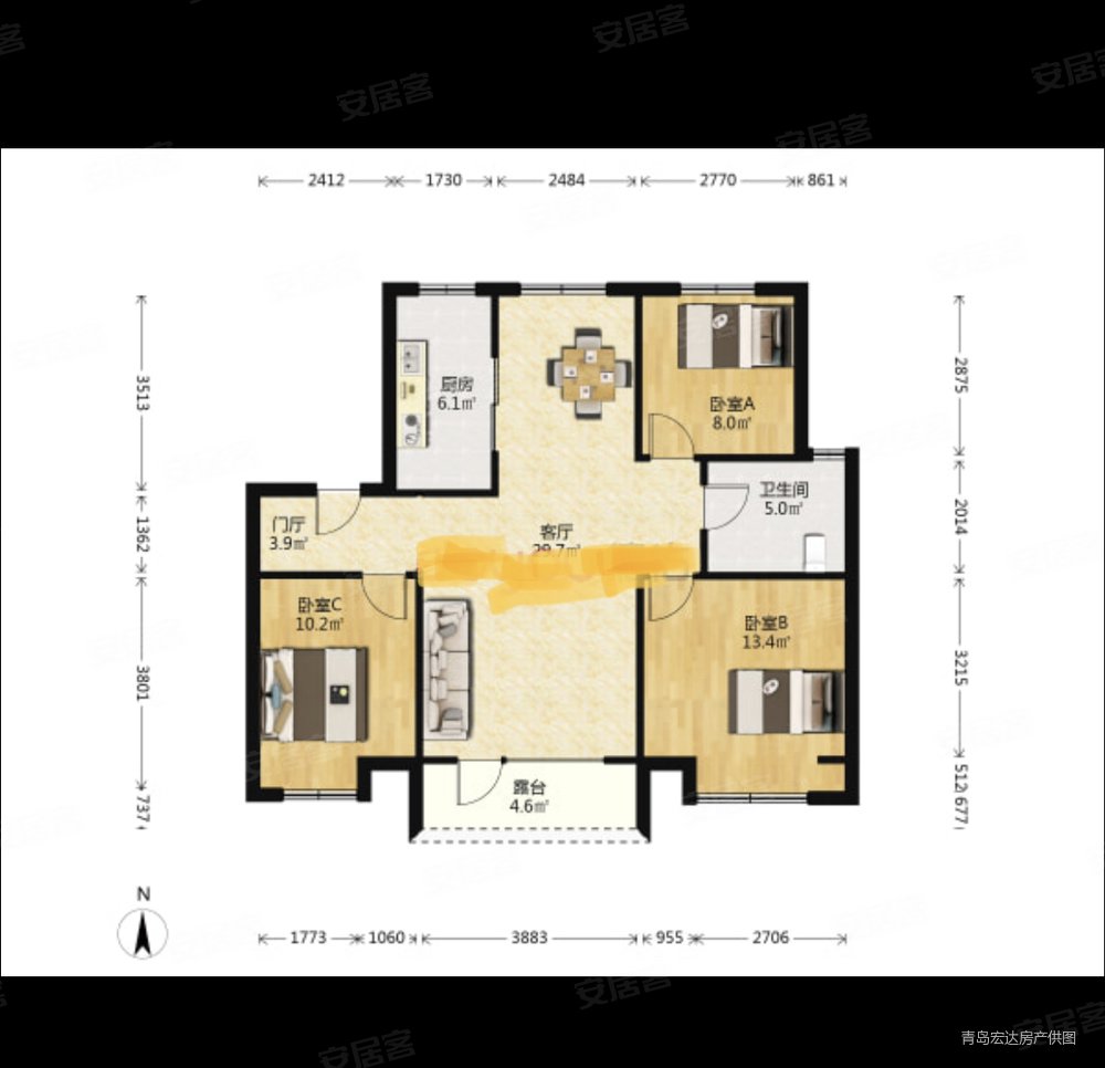 高新区 电梯洋房 楼层好视野开阔 带车位,鲁商蓝岸新城(三期)二手房