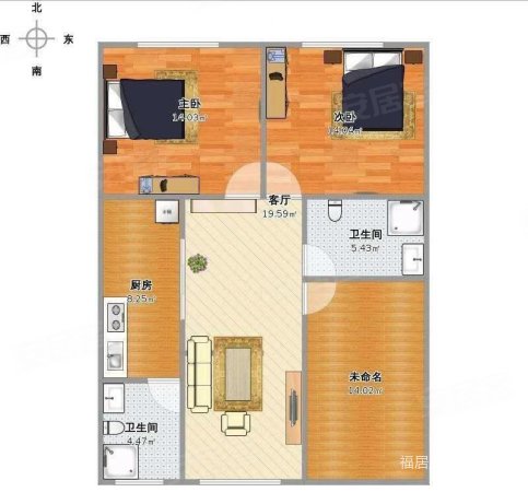 盛禾峰度4室2厅2卫142㎡南北74万