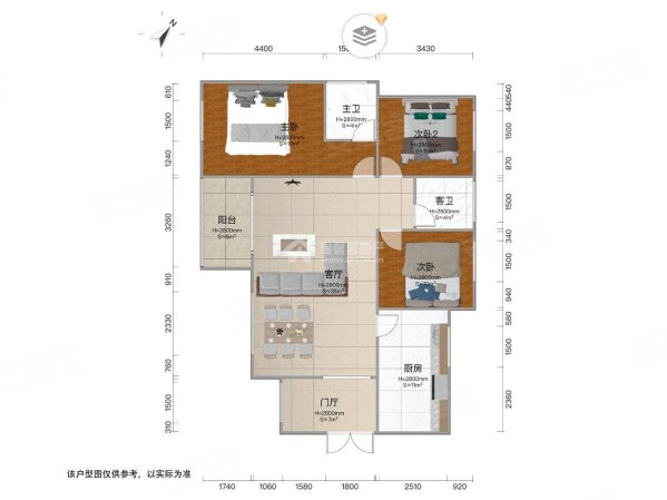 碧波豪庭3室2厅2卫113㎡南北94.8万