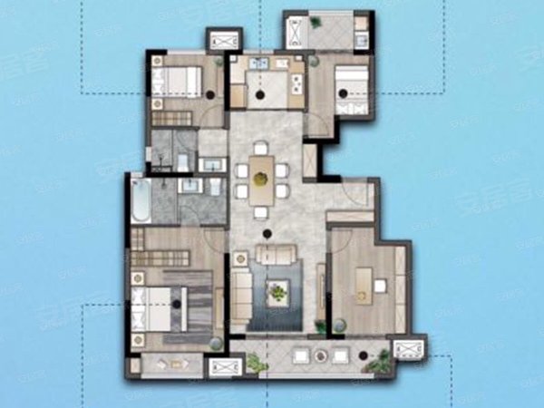 广电南路租房 嘉辰丽景苑 嘉辰丽景苑租房 室内图(7)  户型图