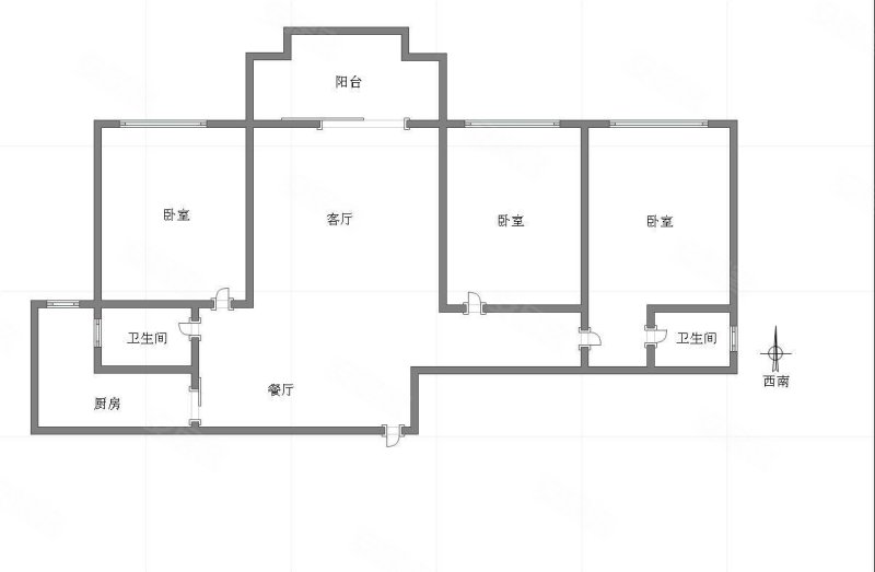 时代都汇C组团3室2厅2卫102.64㎡南北110万