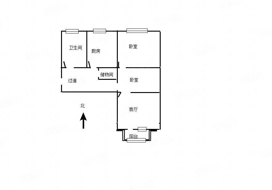 南厂住宅(东区)2室1厅1卫54.4㎡南北99万