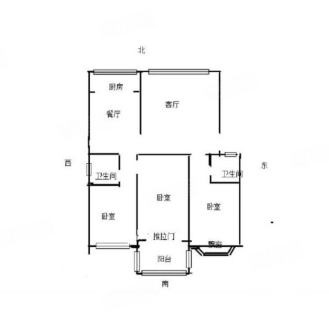 光明小区(运河)3室2厅2卫134.17㎡南北110万