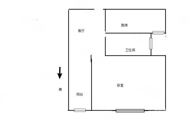 黄山秀庭1室1厅1卫47.46㎡南北360万