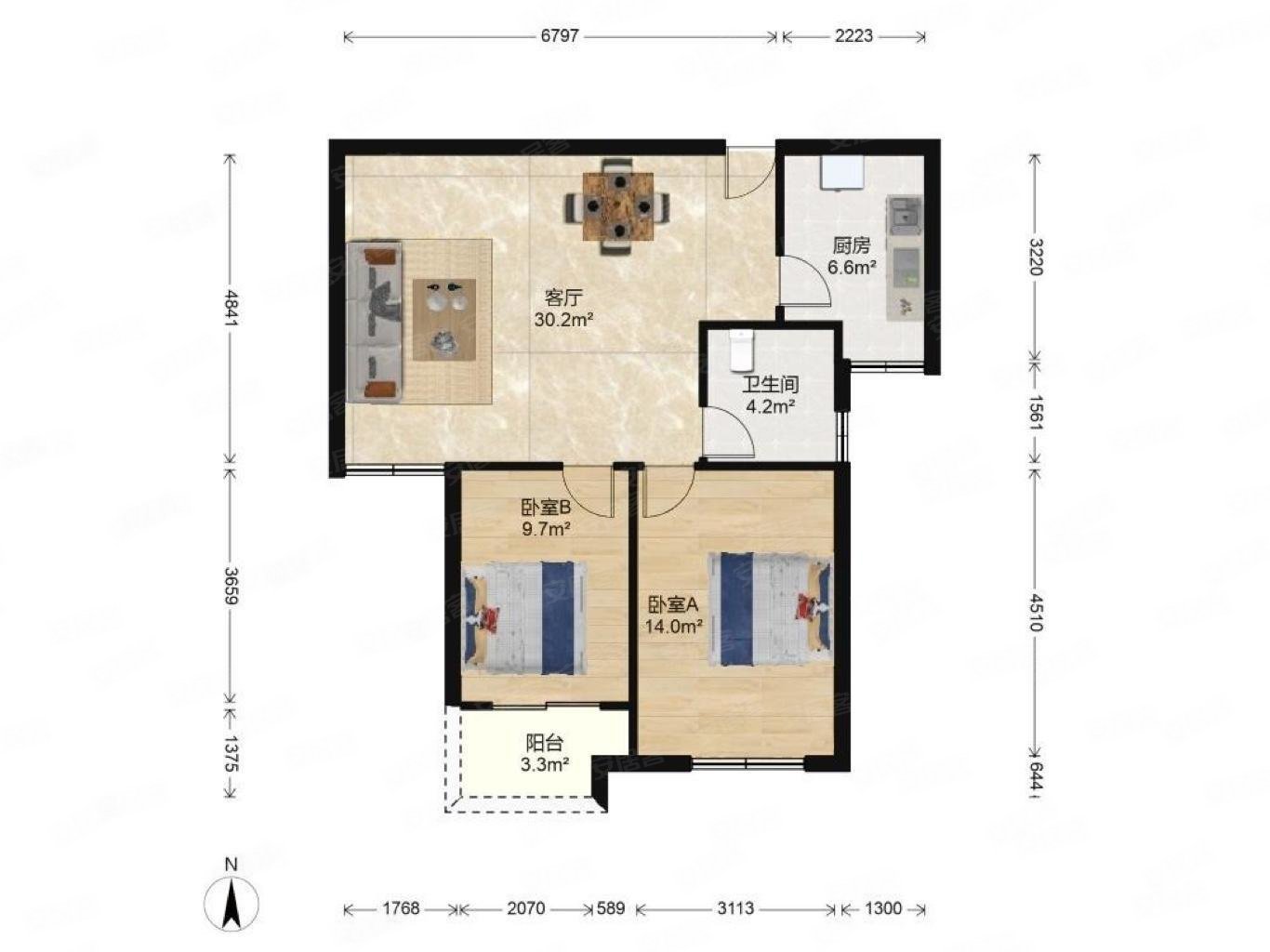 朝南92平2室2厅电梯房诚心出售价格可议