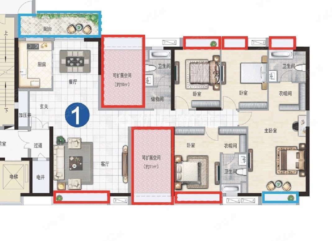 中天未来方舟d18组团4室2厅2卫212.77㎡东南280万
