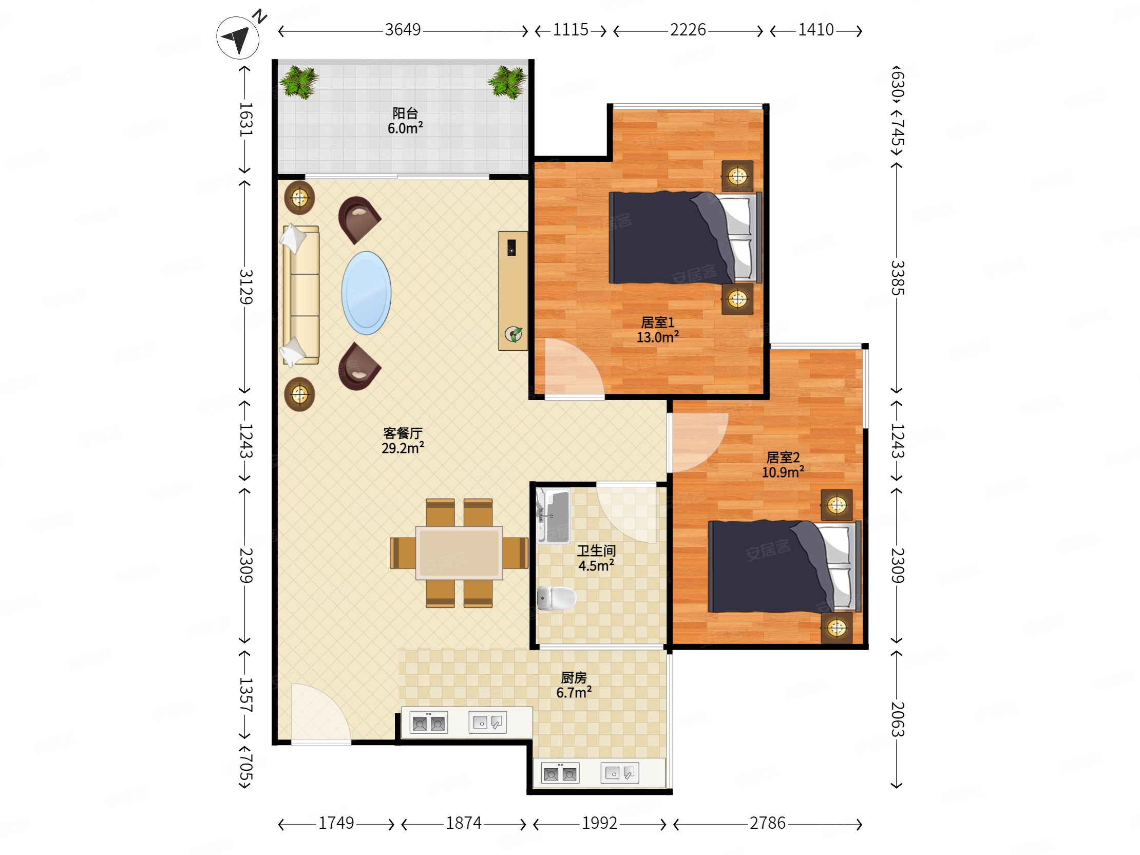 总价1字头,全小区  次出现这样的价格,高层视野无遮挡!