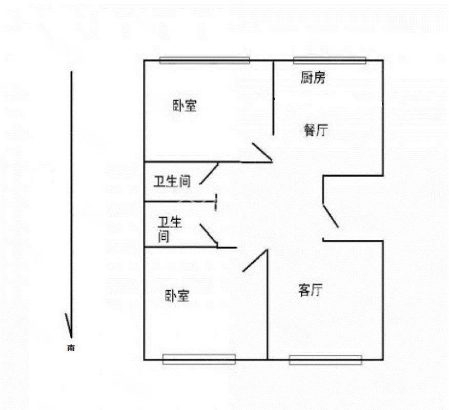 柏林山水2室2厅2卫99.5㎡南北169万