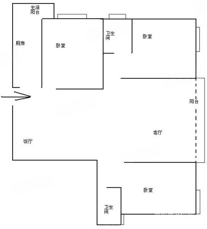 五星华府3室2厅2卫110㎡南北54.8万