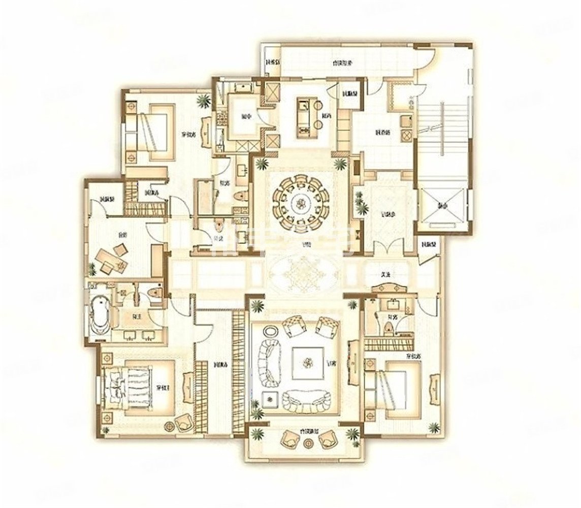 远洋公馆 高端装修,远洋公馆二手房,2200万,4室3厅,3卫,340平米-青岛