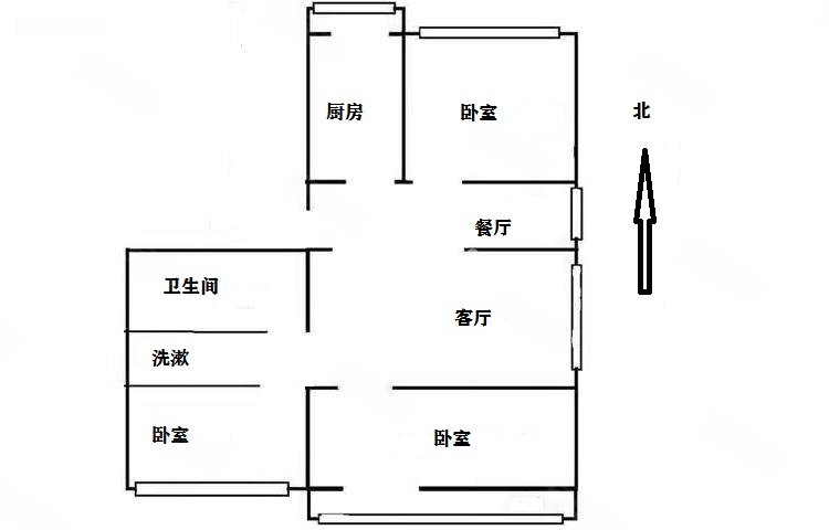 宾阳里小区3室2厅1卫85.57㎡南北173万