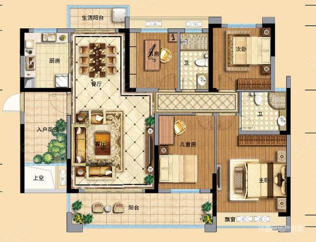 金地艺境139万买带车位精装4房户型好采光好看房有钥匙