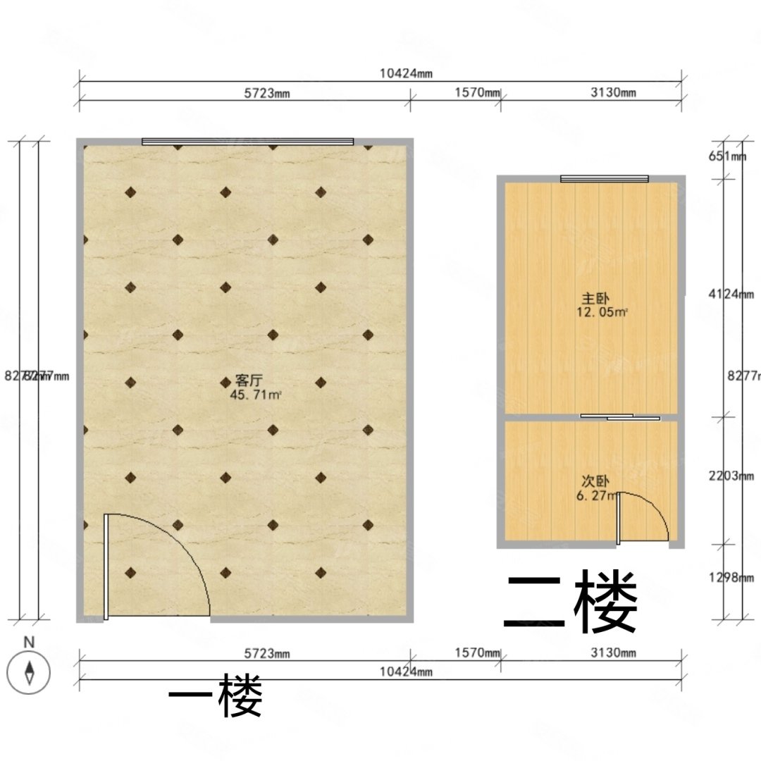 中房华东大厦2室2厅2卫83㎡南北340万