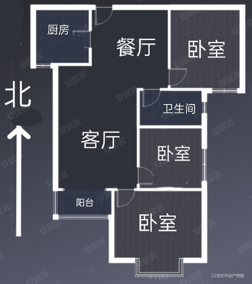 天下玉苑3室2厅1卫107.34㎡南139.8万