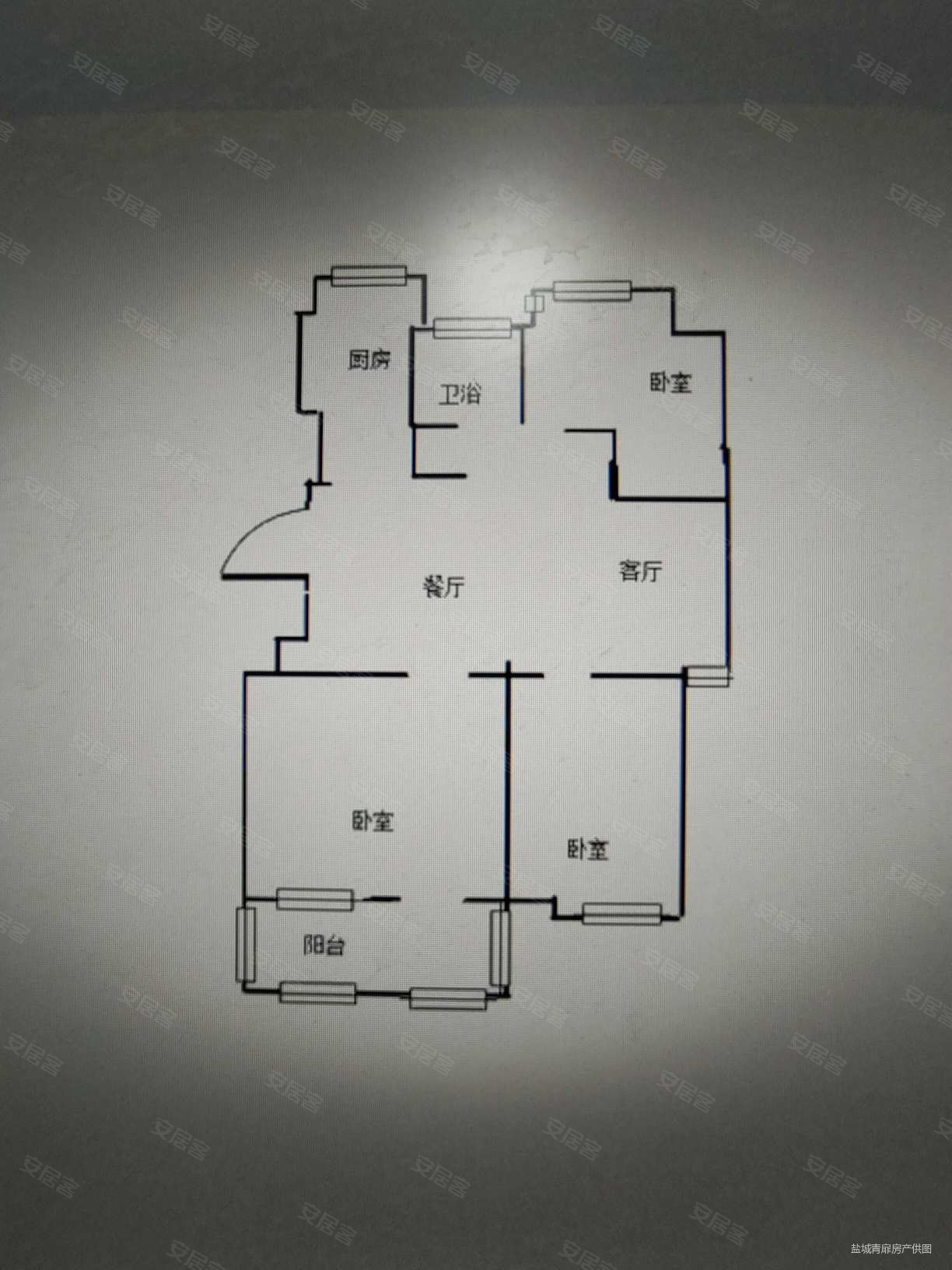 中诚信河畔之星3室2厅1卫91.42㎡南80万