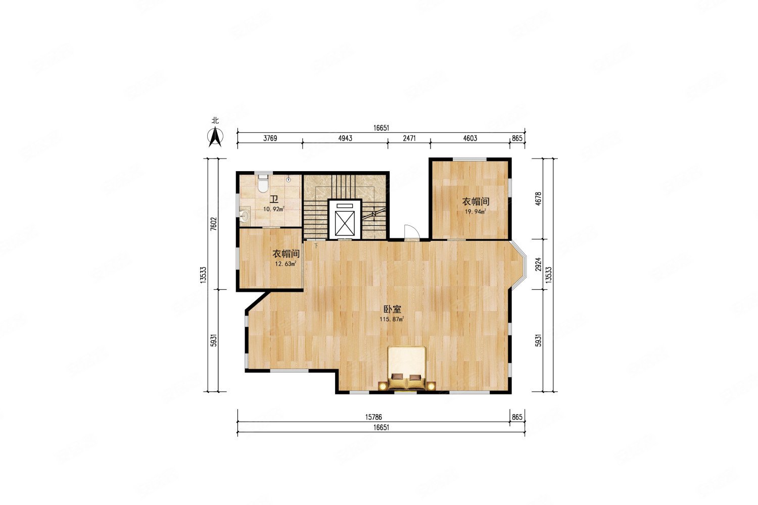 丽宫别墅5室3厅5卫1053㎡南北6700万