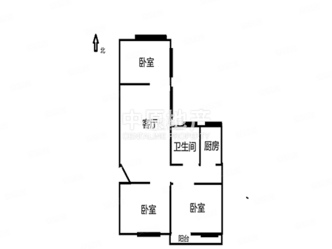 华南理工大学凤凰新村小区3室1厅1卫85.1㎡南北430万